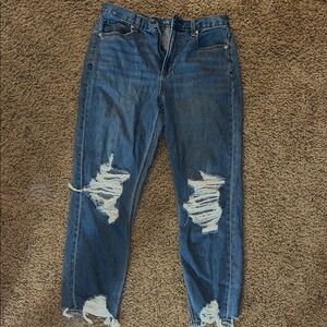 American Eagle distressed straight leg jean